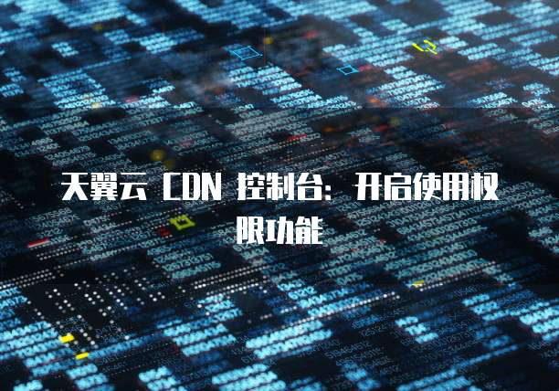 天翼云 CDN 控制台:开启使用权限功能