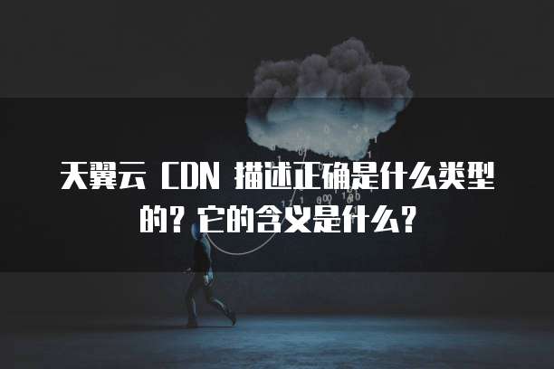 天翼云 CDN 描述正确是什么类型的?它的含义是什么?