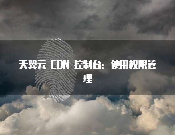天翼云 CDN 控制台：使用权限管理