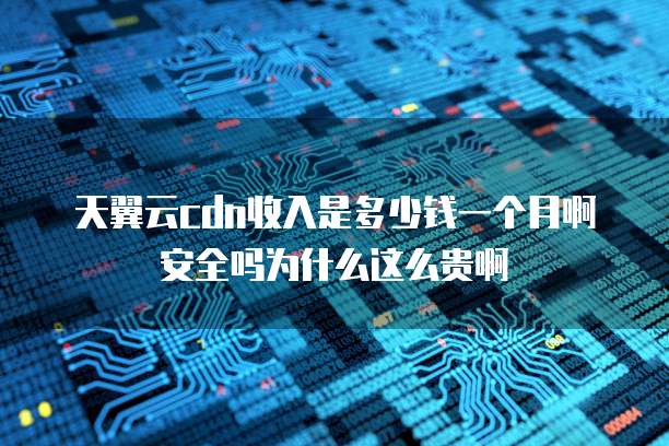 天翼云cdn收入是多少钱一个月啊安全吗为什么这么贵啊