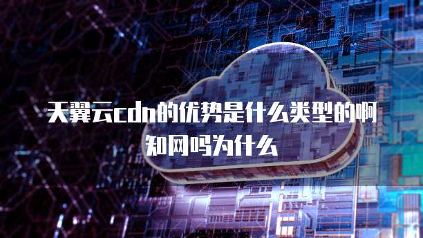 天翼云cdn的优势是什么类型的啊知网吗为什么