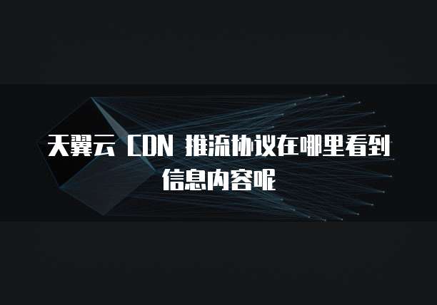 天翼云 CDN 推流协议在哪里看到信息内容呢