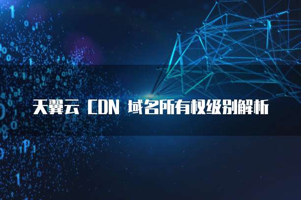 天翼云 CDN 域名所有权级别解析
