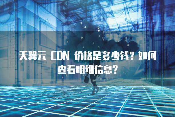 天翼云 CDN 价格是多少钱?如何查看明细信息?