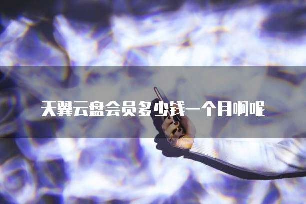 天翼云盘会员多少钱一个月啊呢