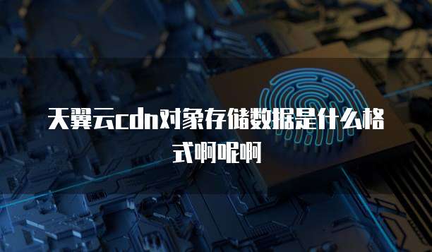 天翼云cdn对象存储数据是什么格式啊呢啊