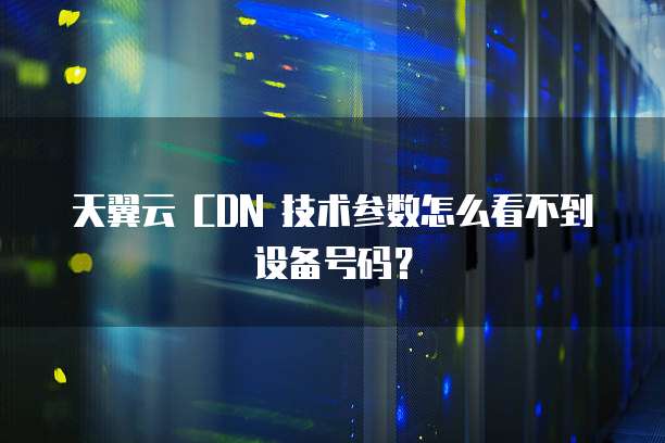 天翼云 CDN 技术参数怎么看不到设备号码?