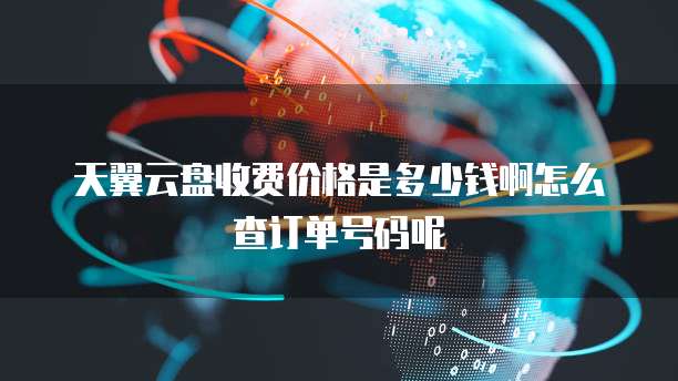 天翼云盘收费价格是多少钱啊怎么查订单号码呢