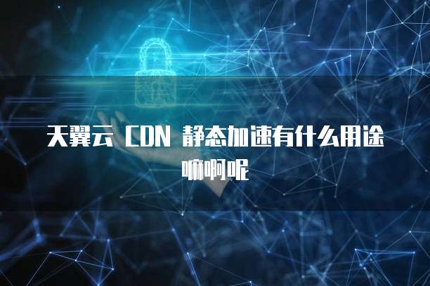 天翼云 CDN 静态加速有什么用途嘛啊呢