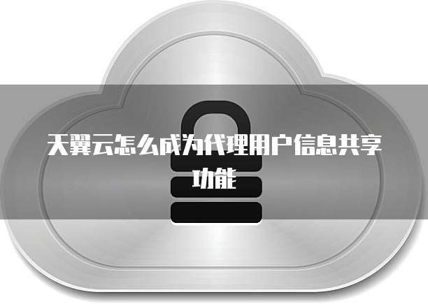 天翼云怎么成为代理用户信息共享功能