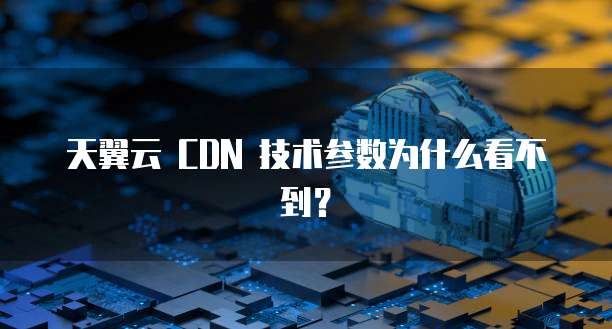 天翼云 CDN 技术参数为什么看不到?
