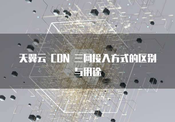 天翼云 CDN 三网接入方式的区别与用途