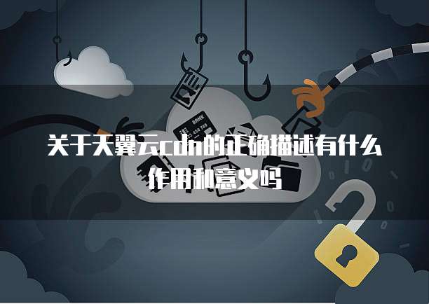 关于天翼云cdn的正确描述有什么作用和意义吗