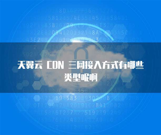 天翼云 CDN 三网接入方式有哪些类型呢啊