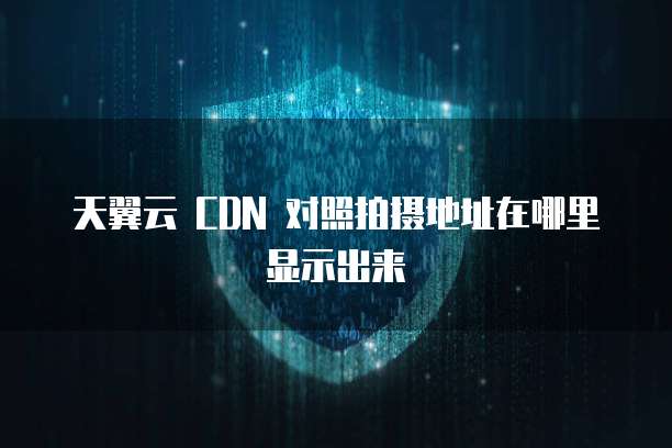 天翼云 CDN 对照拍摄地址在哪里显示出来