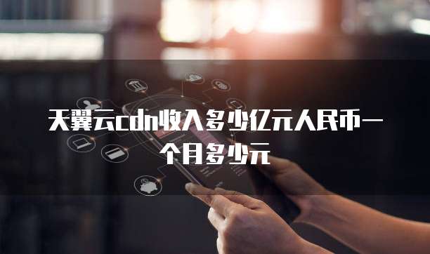 天翼云cdn收入多少亿元人民币一个月多少元