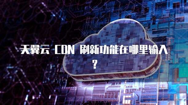 天翼云 CDN 刷新功能在哪里输入?