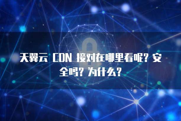 天翼云 CDN 接对在哪里看呢?安全吗?为什么?