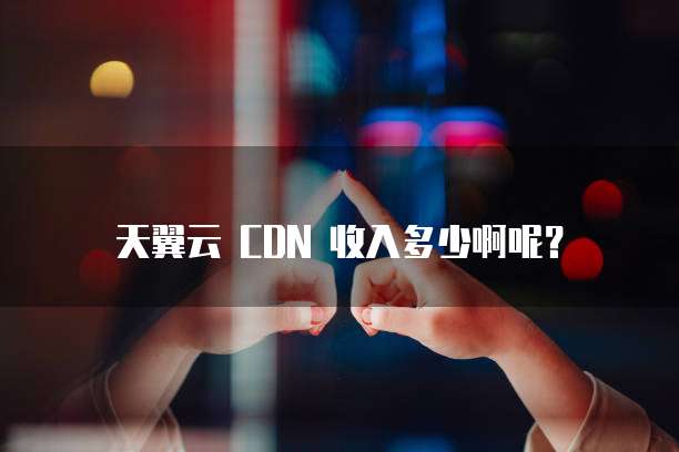 天翼云 CDN 收入多少啊呢？