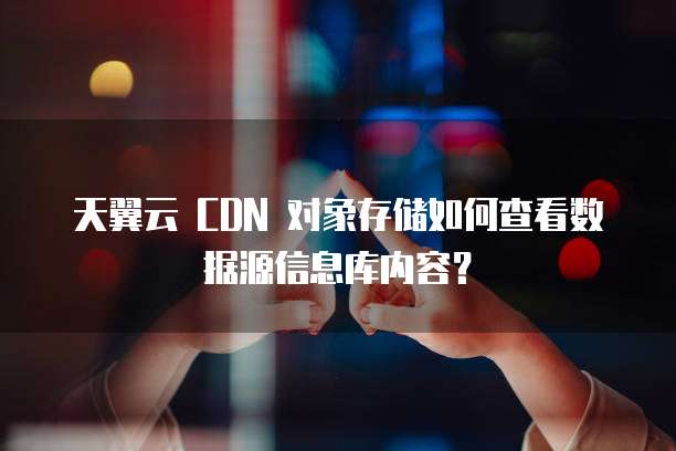 天翼云 CDN 对象存储如何查看数据源信息库内容？