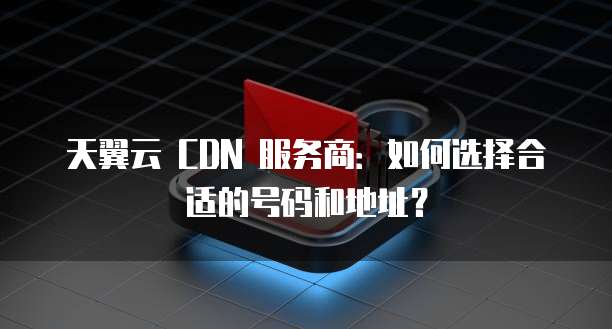 天翼云 CDN 服务商：如何选择合适的号码和地址？