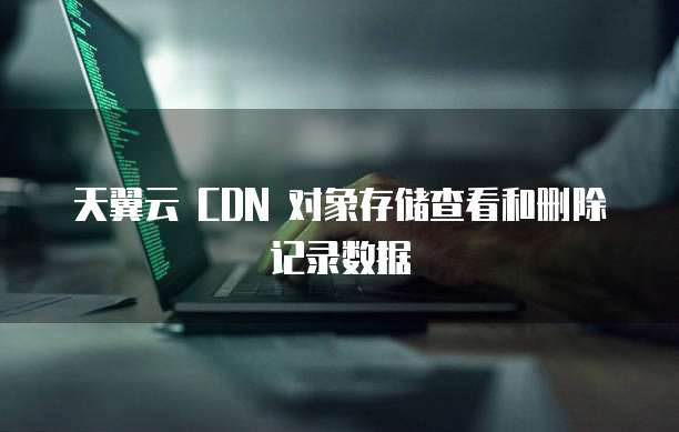 天翼云 CDN 对象存储查看和删除记录数据