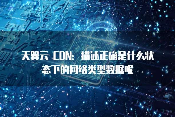 天翼云 CDN:描述正确是什么状态下的网络类型数据呢