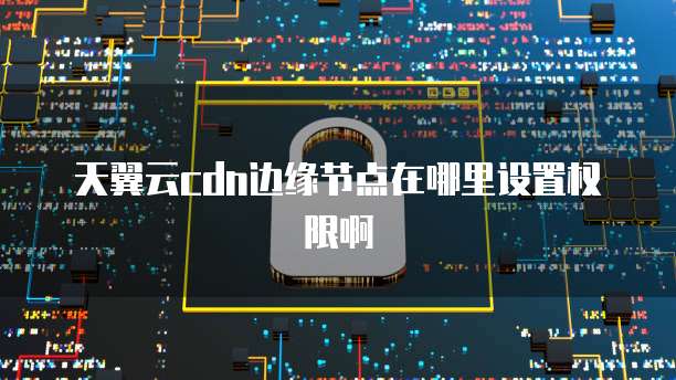 天翼云cdn边缘节点在哪里设置权限啊