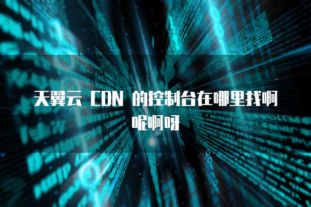 天翼云 CDN 的控制台在哪里找啊呢啊呀