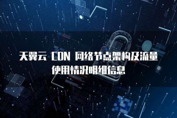 天翼云 CDN 网络节点架构及流量使用情况明细信息