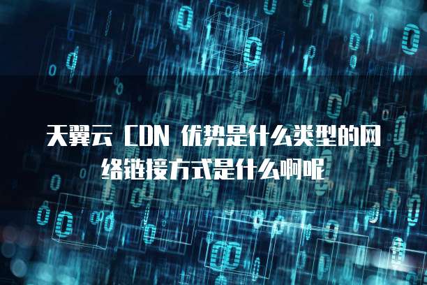 天翼云 CDN 优势是什么类型的网络链接方式是什么啊呢