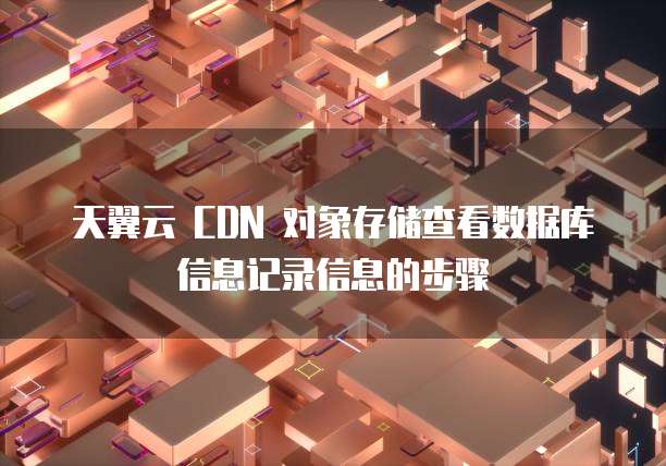 天翼云 CDN 对象存储查看数据库信息记录信息的步骤