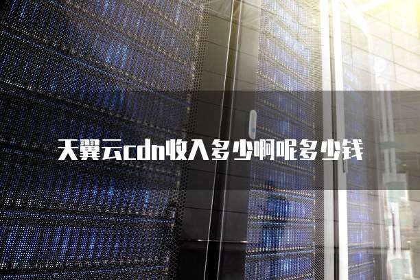 天翼云cdn收入多少啊呢多少钱