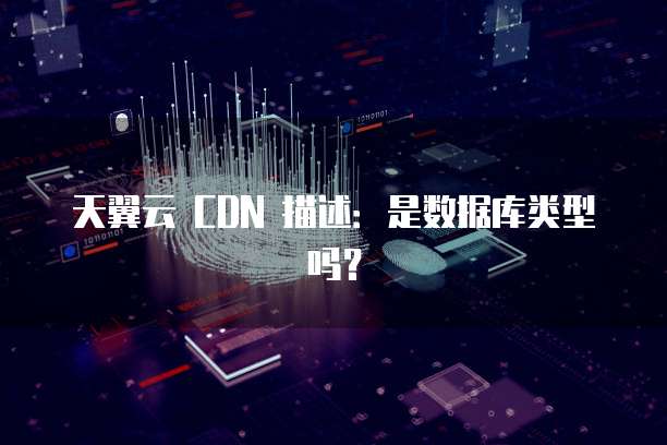 天翼云 CDN 描述:是数据库类型吗?