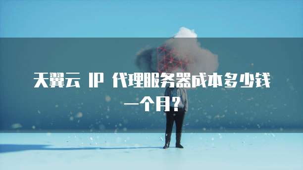 天翼云 IP 代理服务器成本多少钱一个月?