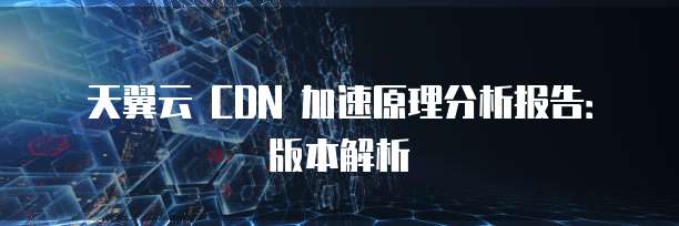 天翼云 CDN 加速原理分析报告:版本解析