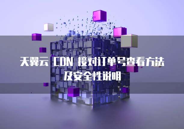 天翼云 CDN 接对订单号查看方法及安全性说明