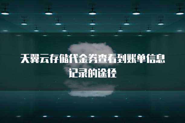 天翼云存储代金券查看到账单信息记录的途径