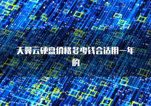 天翼云硬盘价格多少钱合适用一年的