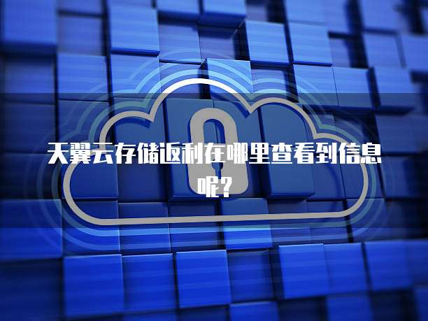 天翼云存储返利在哪里查看到信息呢?