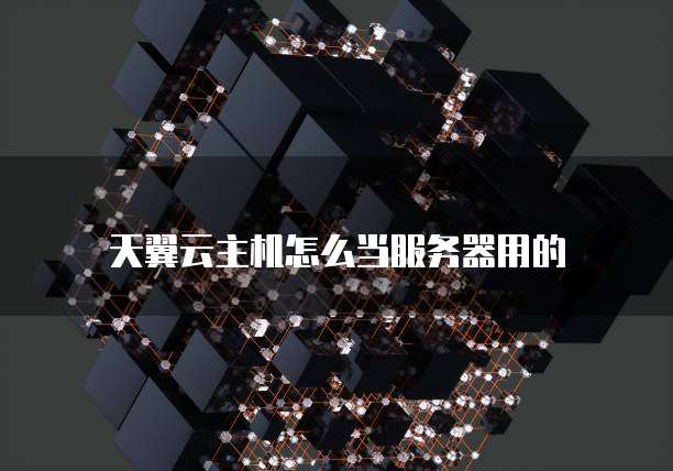 天翼云主机怎么当服务器用的
