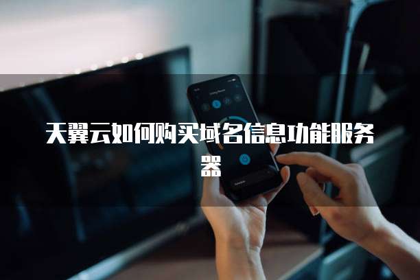 天翼云如何购买域名信息功能服务器