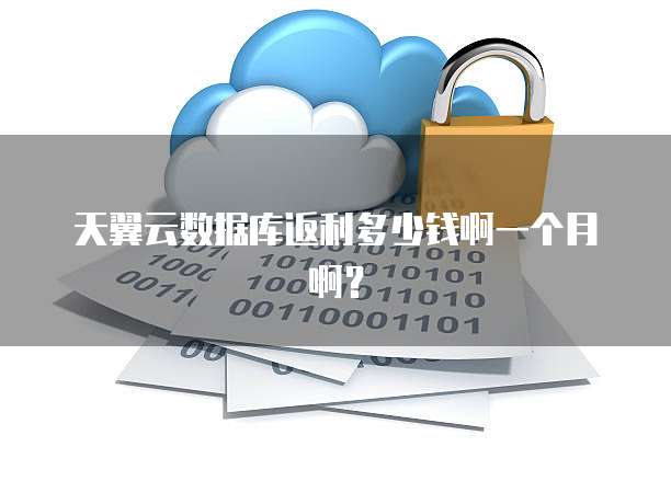 天翼云数据库返利多少钱啊一个月啊?