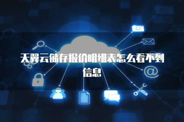 天翼云储存报价明细表怎么看不到信息