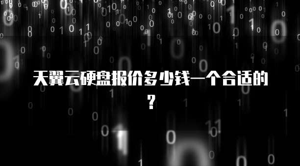 天翼云硬盘报价多少钱一个合适的?