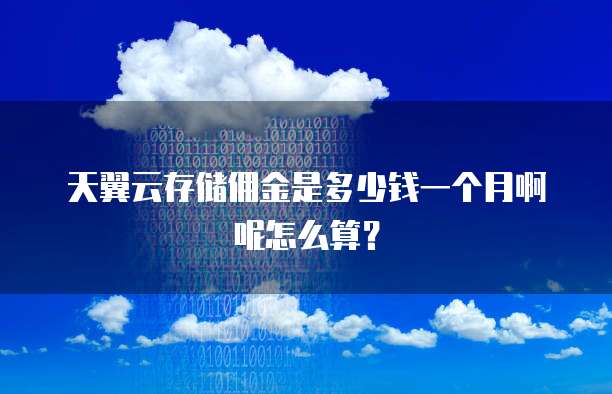 天翼云存储佣金是多少钱一个月啊呢怎么算?