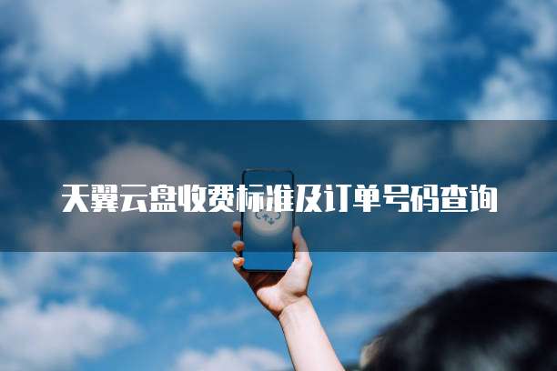 天翼云盘收费标准及订单号码查询