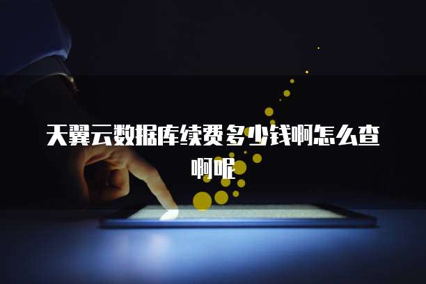 天翼云数据库续费多少钱啊怎么查啊呢
