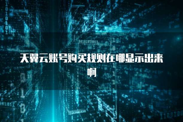天翼云账号购买规则在哪显示出来啊