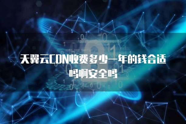 天翼云CDN收费多少一年的钱合适吗啊安全吗